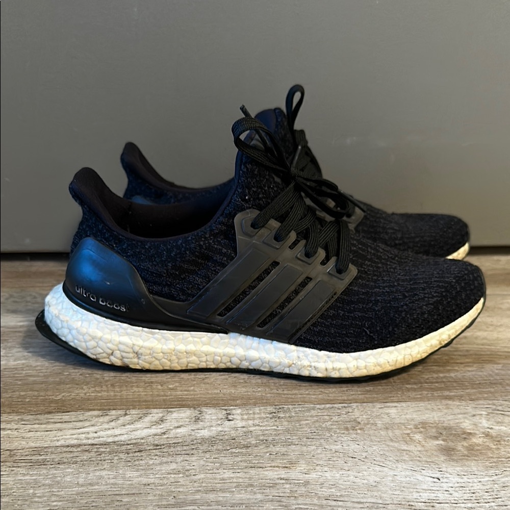 Adidas Ultra Boost Black Trainers PrimeKnit Athletic Shoe Sneaker Size 7.5